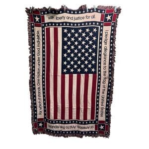 USA FlagThrow Blanket, Pledge of Allegiance, 48" x 68"